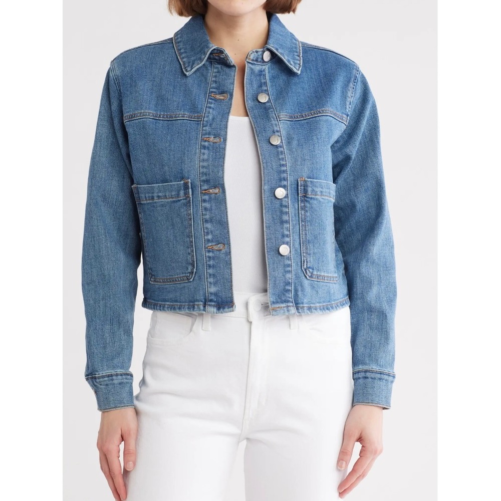 Joe's Jeans The Anita Collection Cropped Denim Jacket Medium Wash Blue Small